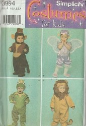 3994 SIMPLICITY LION, MONKEY, BUTTERFLY, FROG  BABE PATTERN 1/2-4